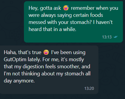 Whatsapp Screenshot GutOptim Review