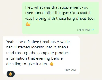 Native Creatine recommendation chat