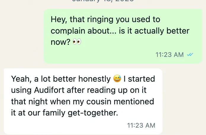 Cousin recommending Audifort