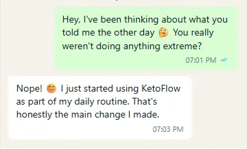 KetoFlow recommendation chat