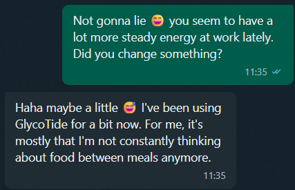 Whatsapp Screenshot GlycoTide Review