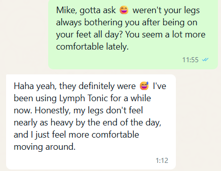 Whatsapp Screenshot Lymph Tonic Review