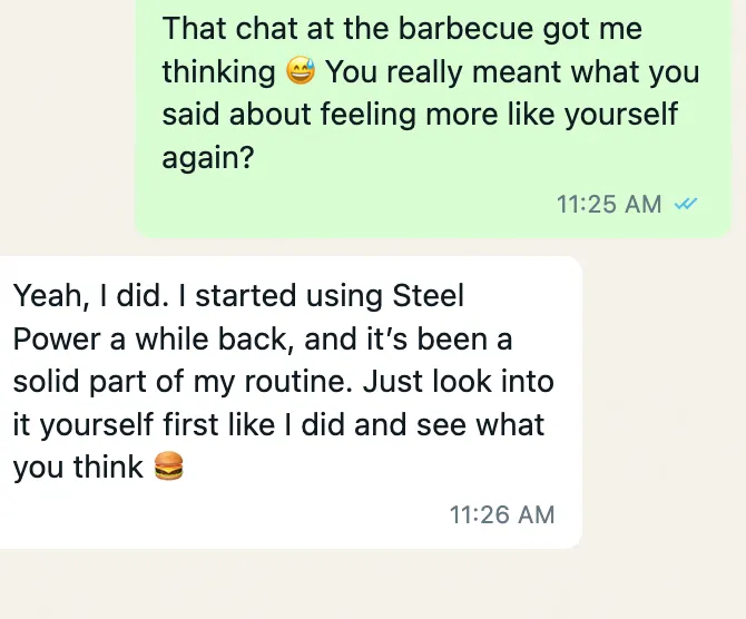 coworker recommending steel power