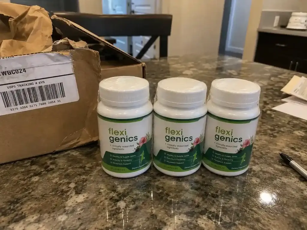 Flexigenics 3 bottle package with shipping box