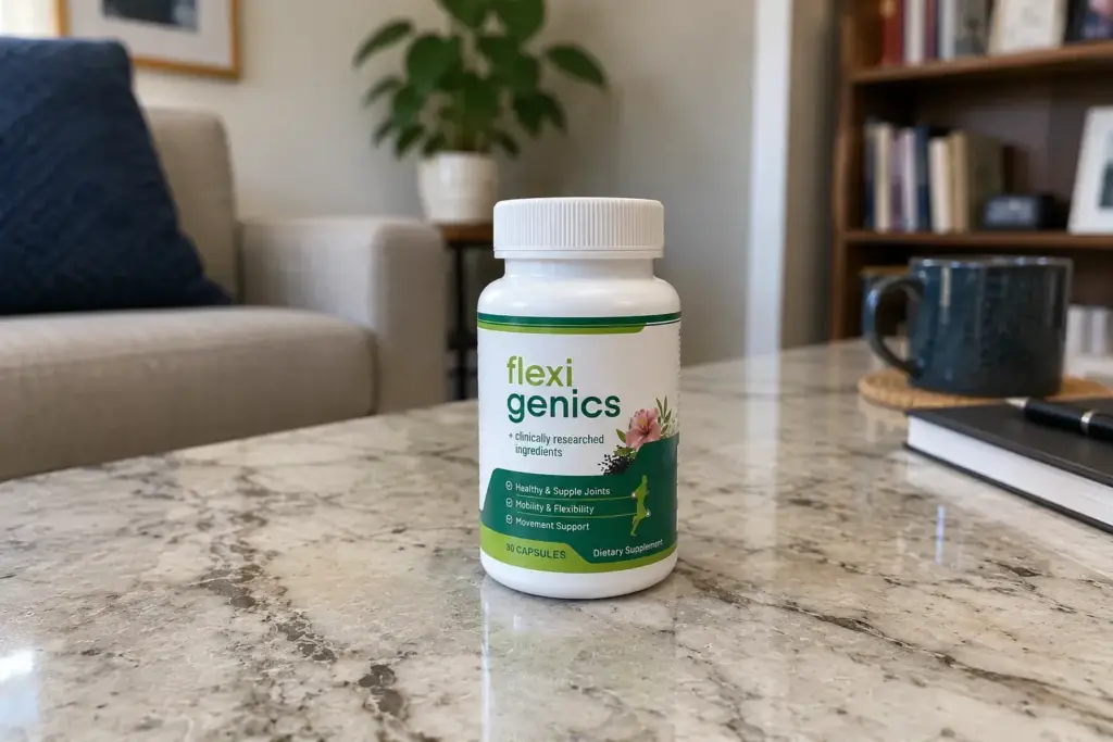 Flexigenics joint support supplement bottle