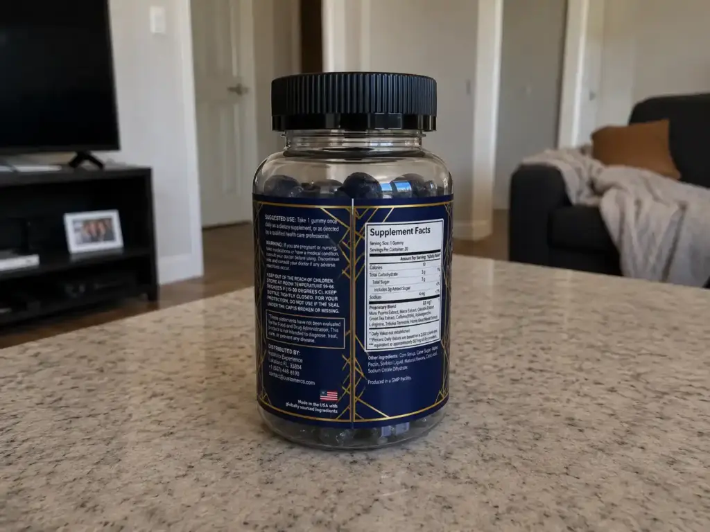 JellyFil gummies supplement facts label