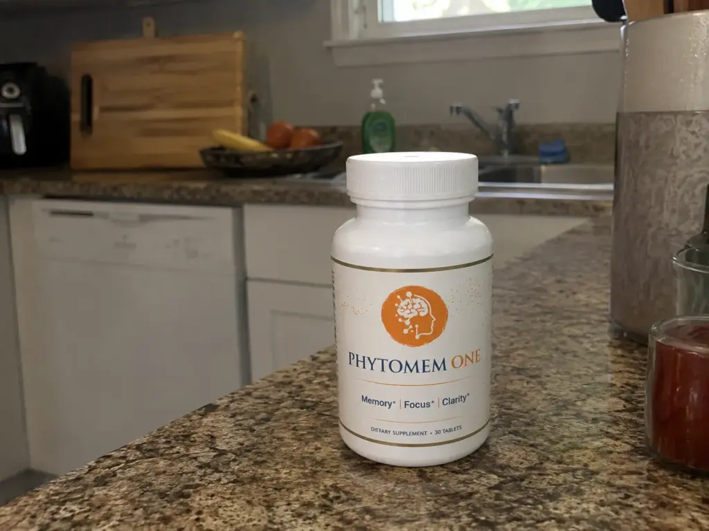 Phytomem One bottle in kitchen