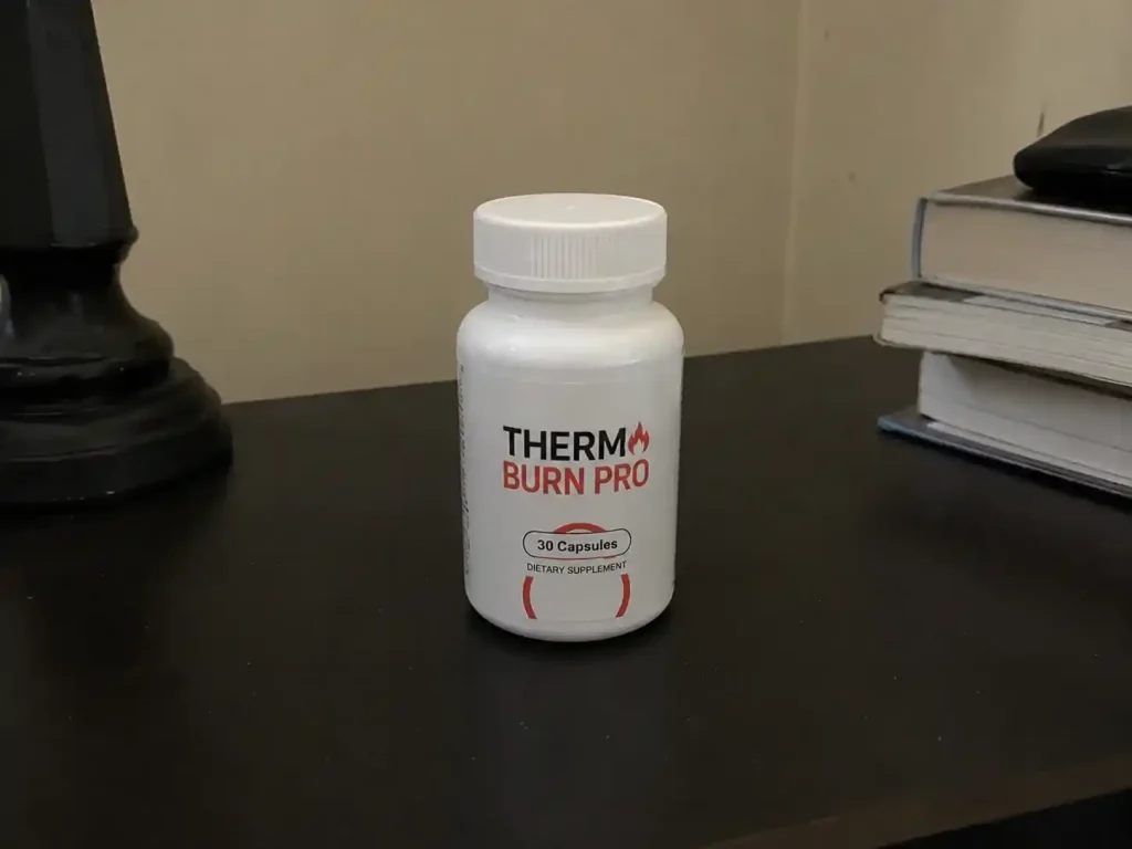 Thermo Burn Pro fat burner on table.