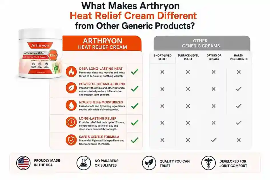 Arthryon Heat Relief Cream vs. generic creams.