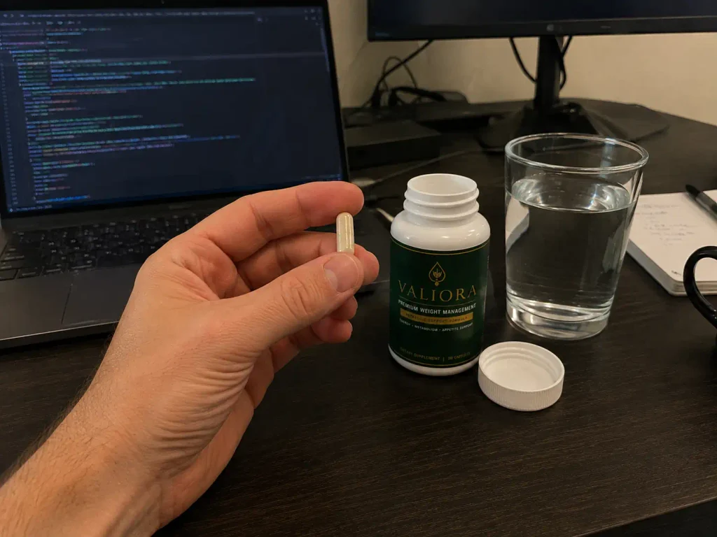 Valiora capsules and supplement bottle