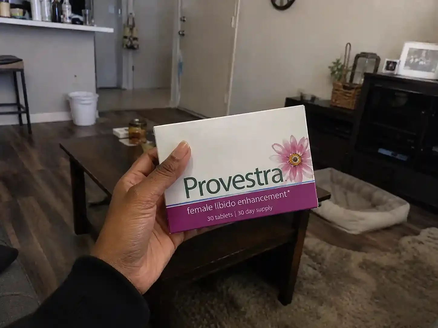 hand holding Provestra female libido enhancement box