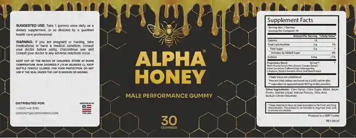 Alpha Honey Supplement facts
