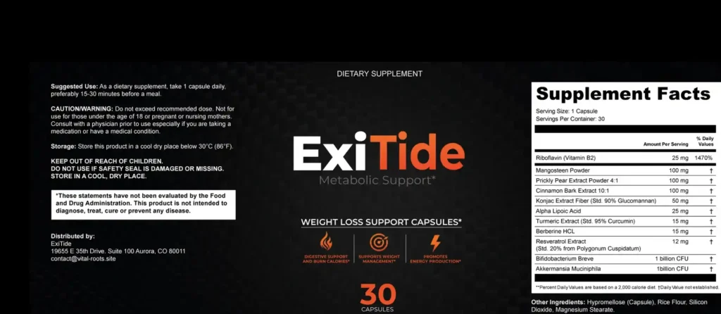 ExiTide Ingredients