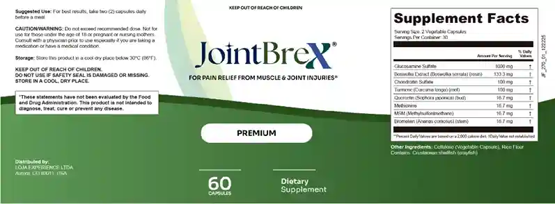 JoinrBrex Supplement facts