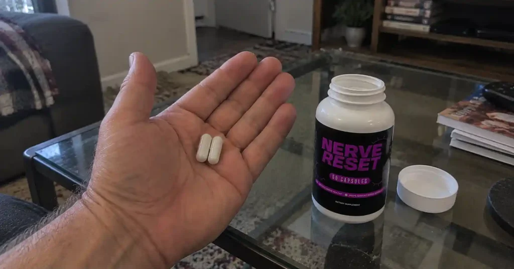 NerveReset capsules on hand