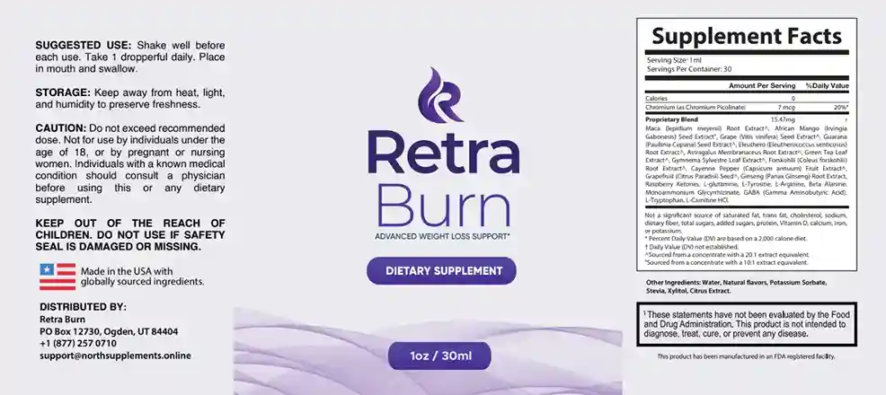 RetraBurn Supplement Facts