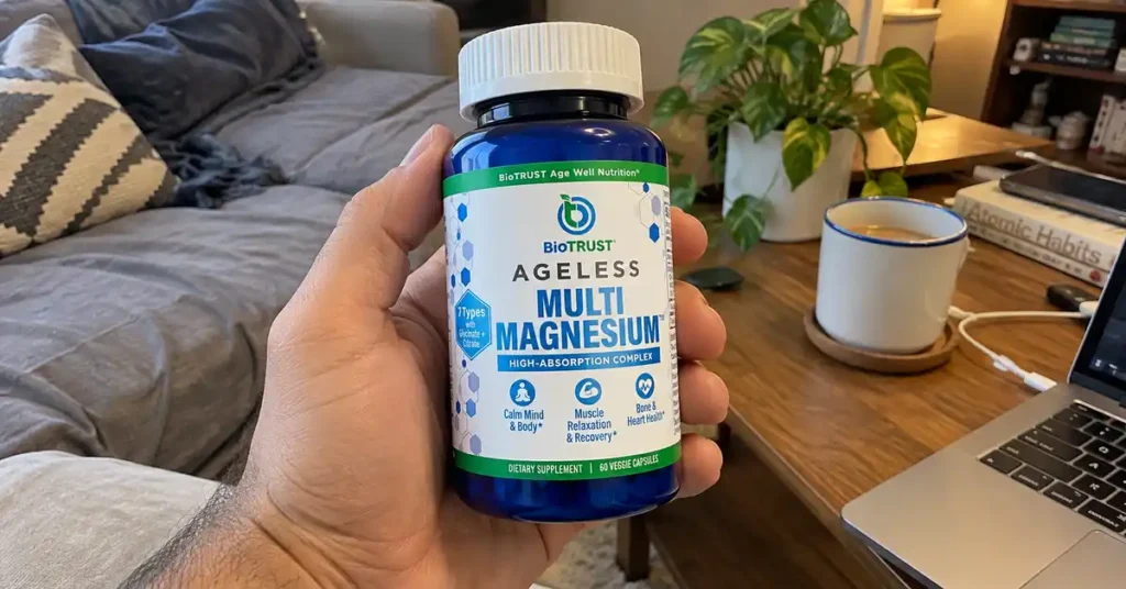 bio trust ageless multi magnesium in hand