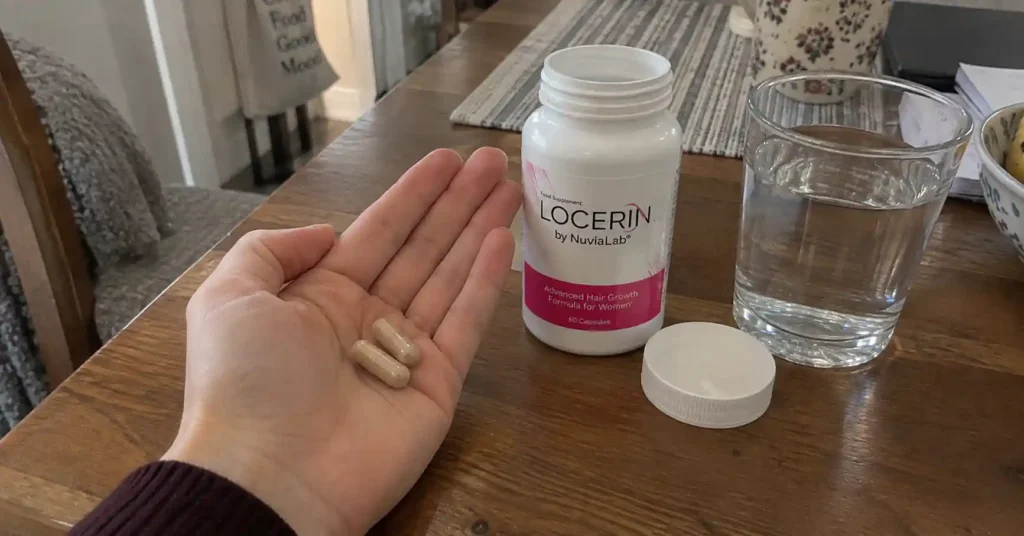 hand holding 2 Locerin Capsules