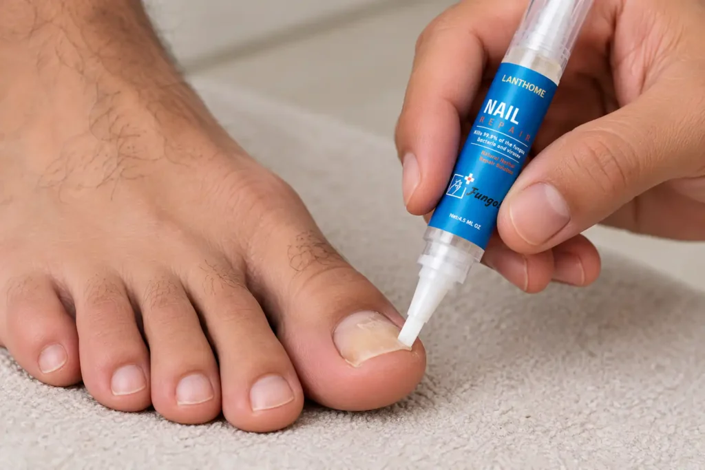 Kurineru applying on nails