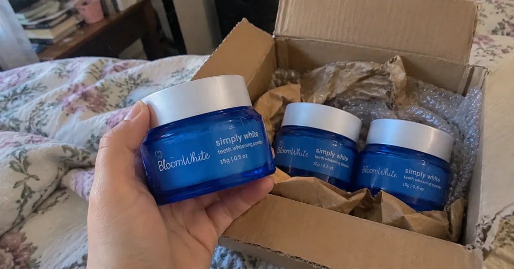 bloom white powder delivery package
