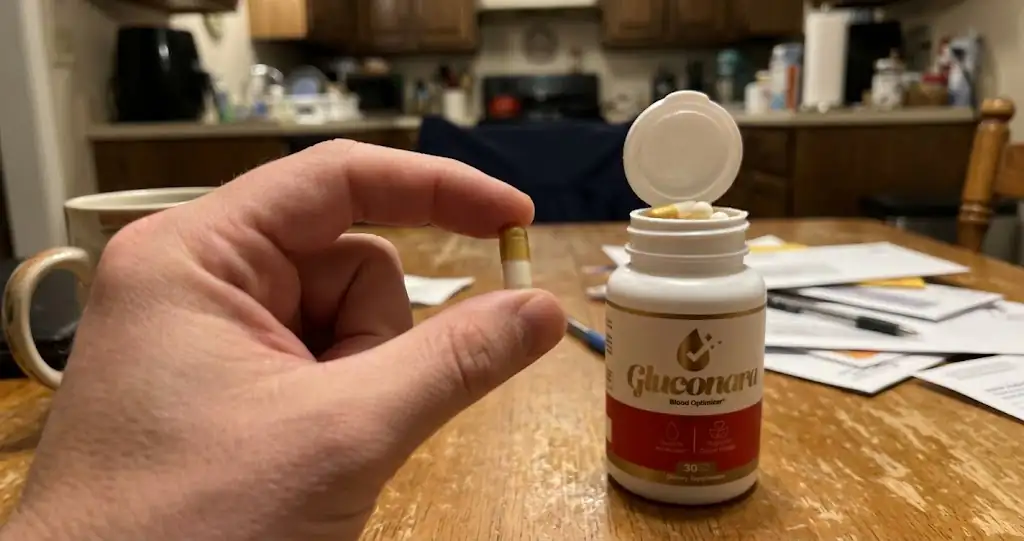 gluconara capsule in hand