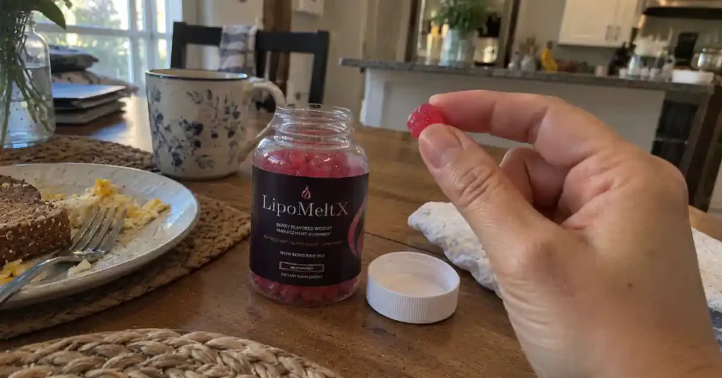 hand holding LipoMeltX Gummies