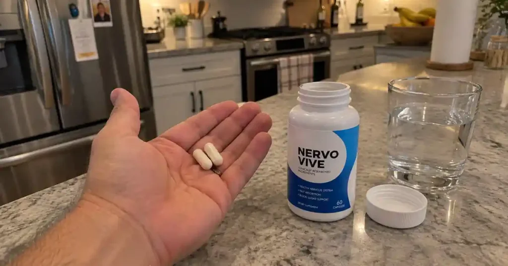 hand holding Nervovive Capsules