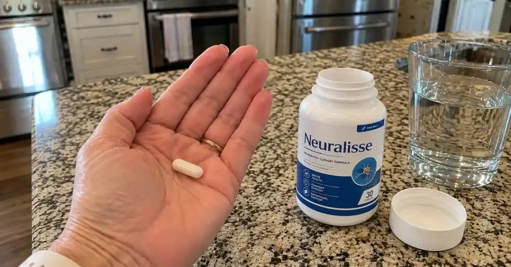 hand holding Neuralisse capsules