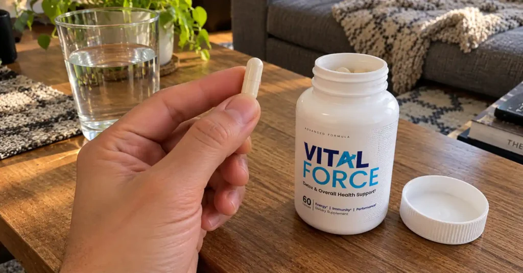 vital force capsule in hand